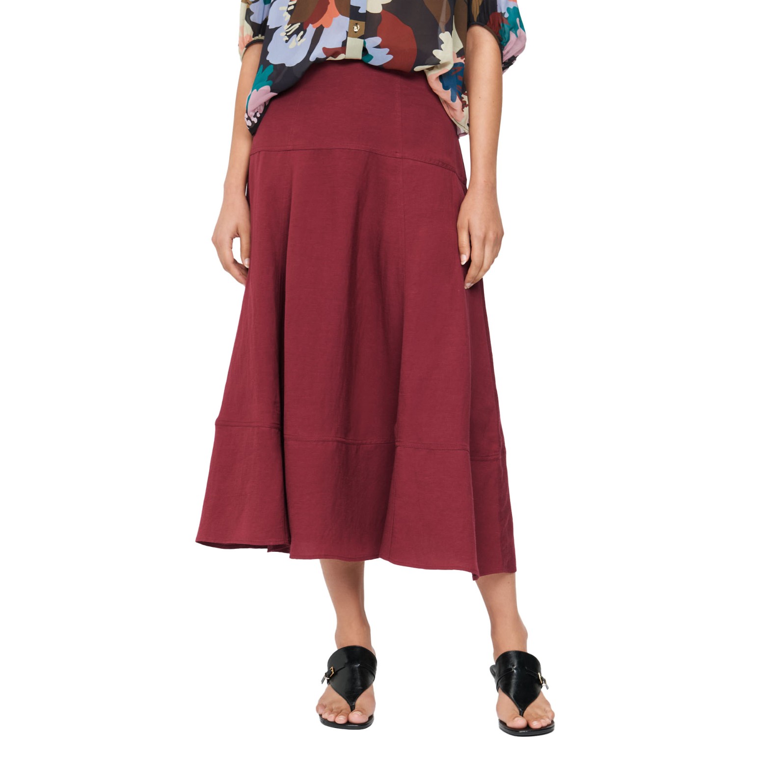 Veronika Maine Viscose Linen Full Skirt